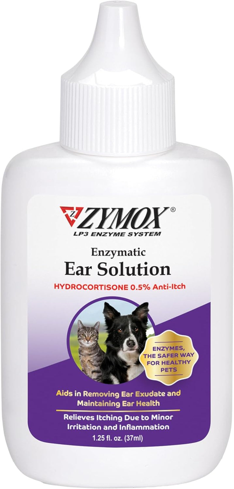 Dog &amp; Cat Ear Solution 0.5% Hydrocortisone Enzymatic Relief 1.25oz