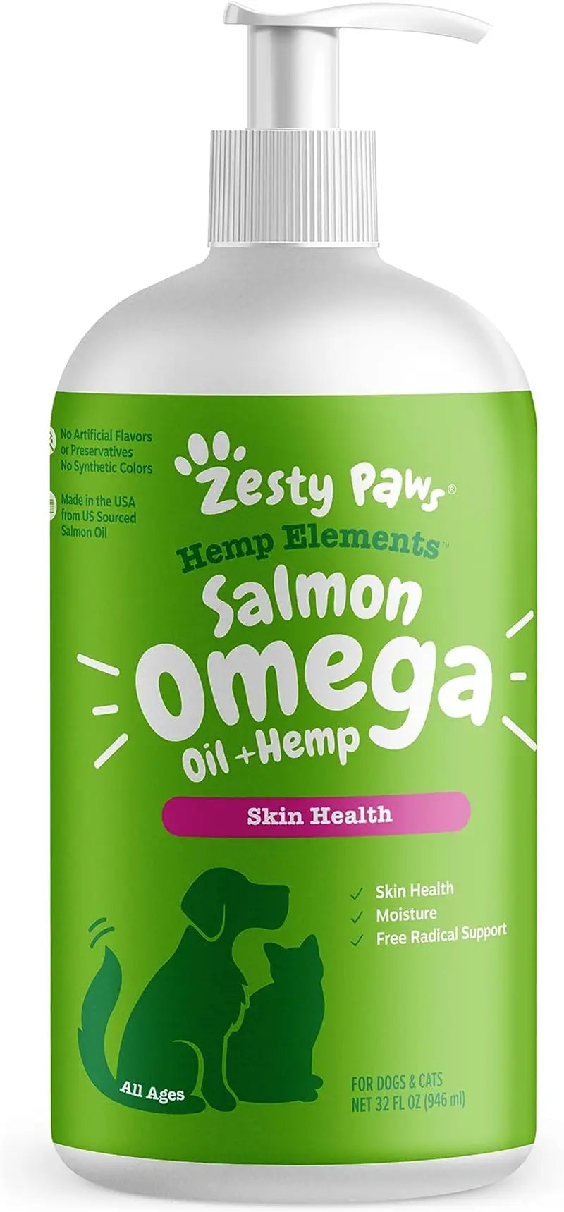 Zesty Paws Wild Alaskan Omega-3 Oil 8.5 oz – Skin &amp; Coat Support for Pets