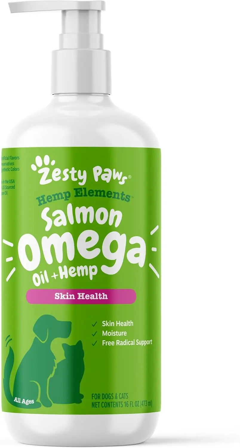 Zesty Paws Wild Alaskan Omega-3 Oil 8.5 oz – Skin &amp; Coat Support for Pets