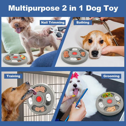 Dog Slow Feeder Device Pet Anti Suffocation Bowl 2 In 1 Treat Puzzle &amp; Lick Mat Anti Slip And Large Capacity Feeder Pet Supplies