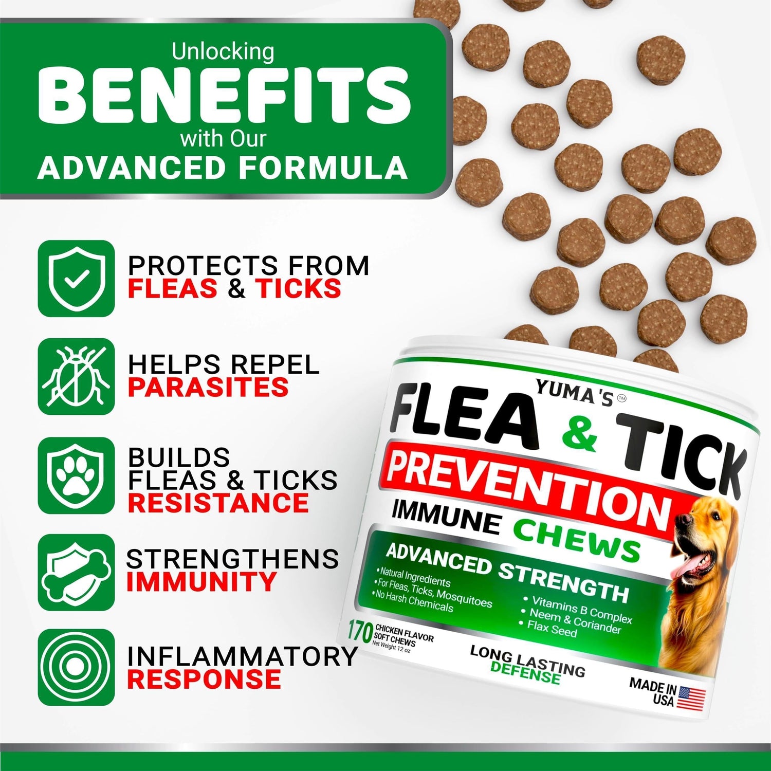 Flea &amp; Tick Chews for Dogs 170 Count Oral All Breeds &amp; Ages
