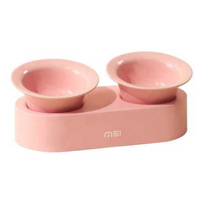 Cat Dog Ceramic Double Bowl