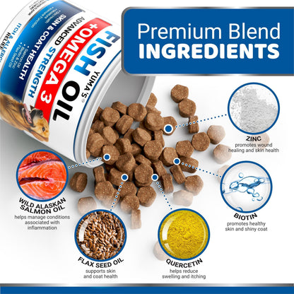 Omega-3 Fish Oil for Dogs 170 Chews Skin &amp; Coat Supplement