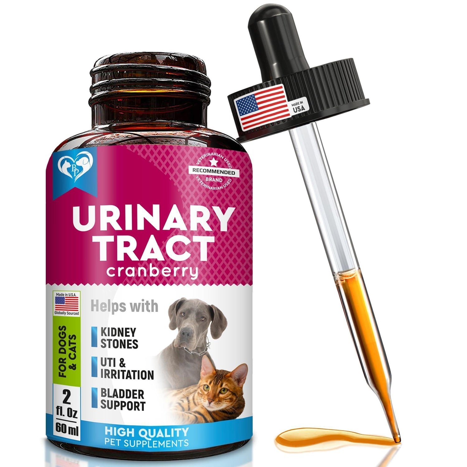 Cat &amp; Dog UTI Treatment Drops Cranberry Urinary Support