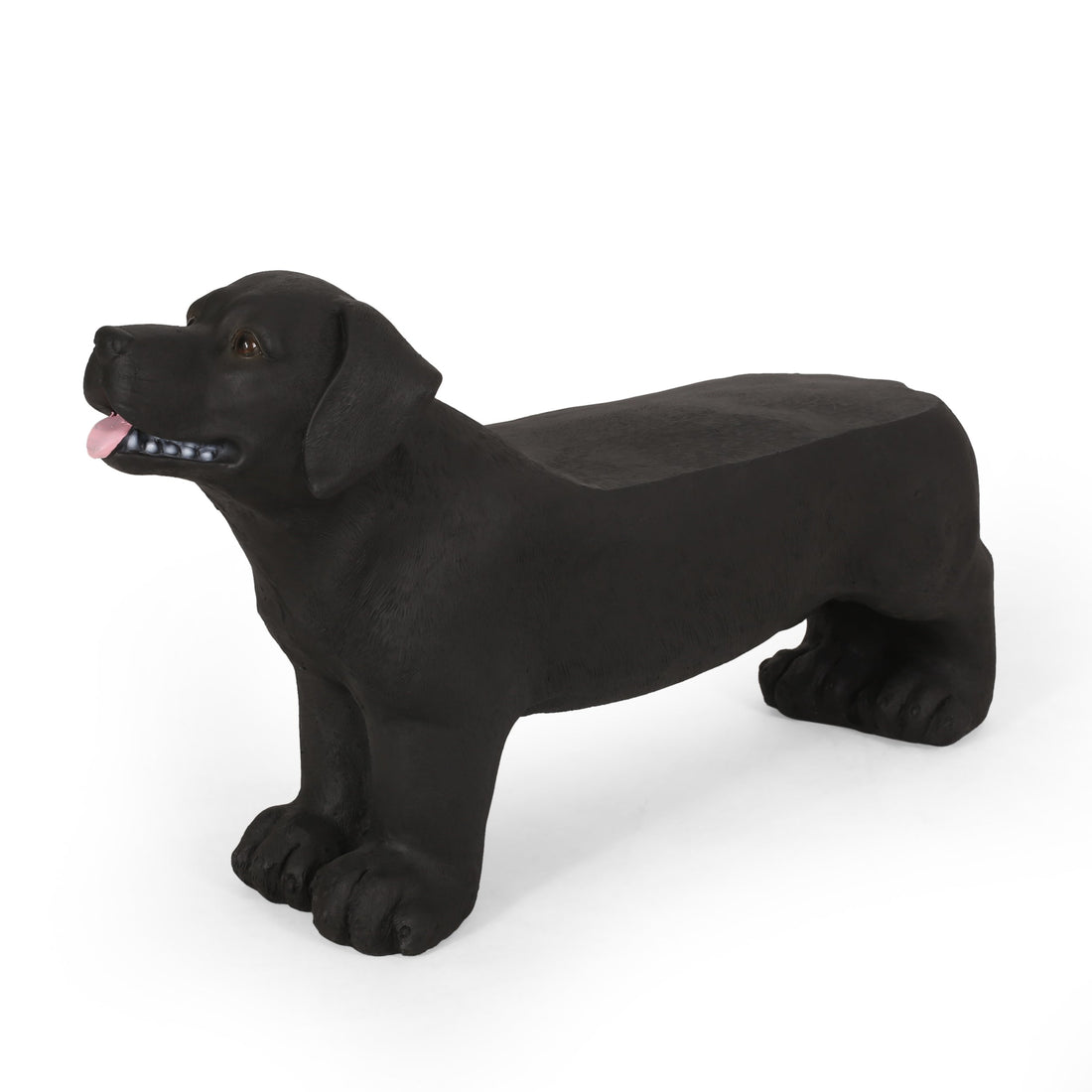 MGO Dog Bench - Outdoor Labrador Design, Matte Black