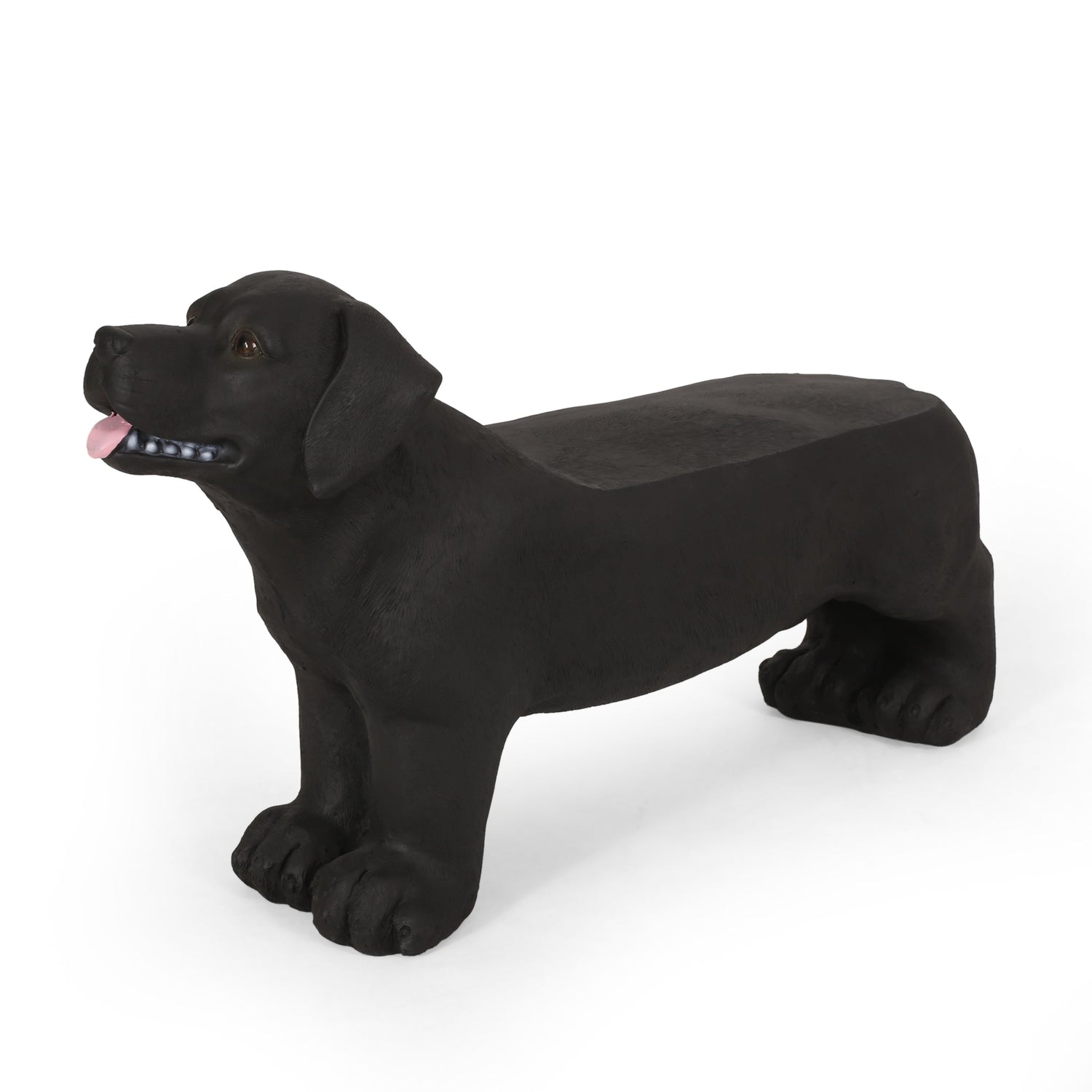 MGO Dog Bench - Outdoor Labrador Design, Matte Black