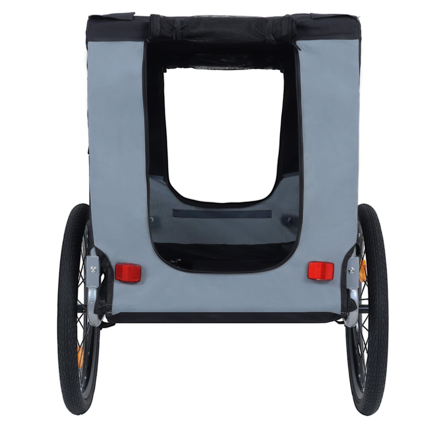 Large Folding Bike Trailer for Dogs – 66LB Capacity All-Terrain Pet Carrier, Durable Steel Frame for Cycling, Jogging, Camping &amp; Outdoor Adventures, Black- Gray