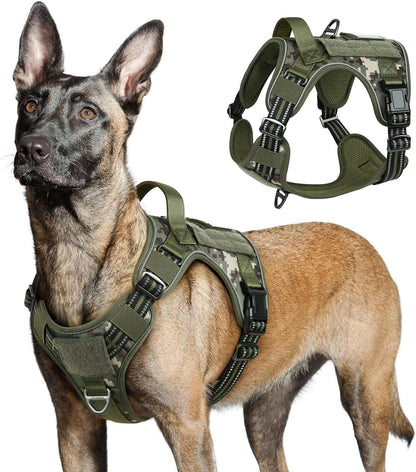No Pull Tactical Dog Harness Molle Vest Adjustable Medium Large Dogs