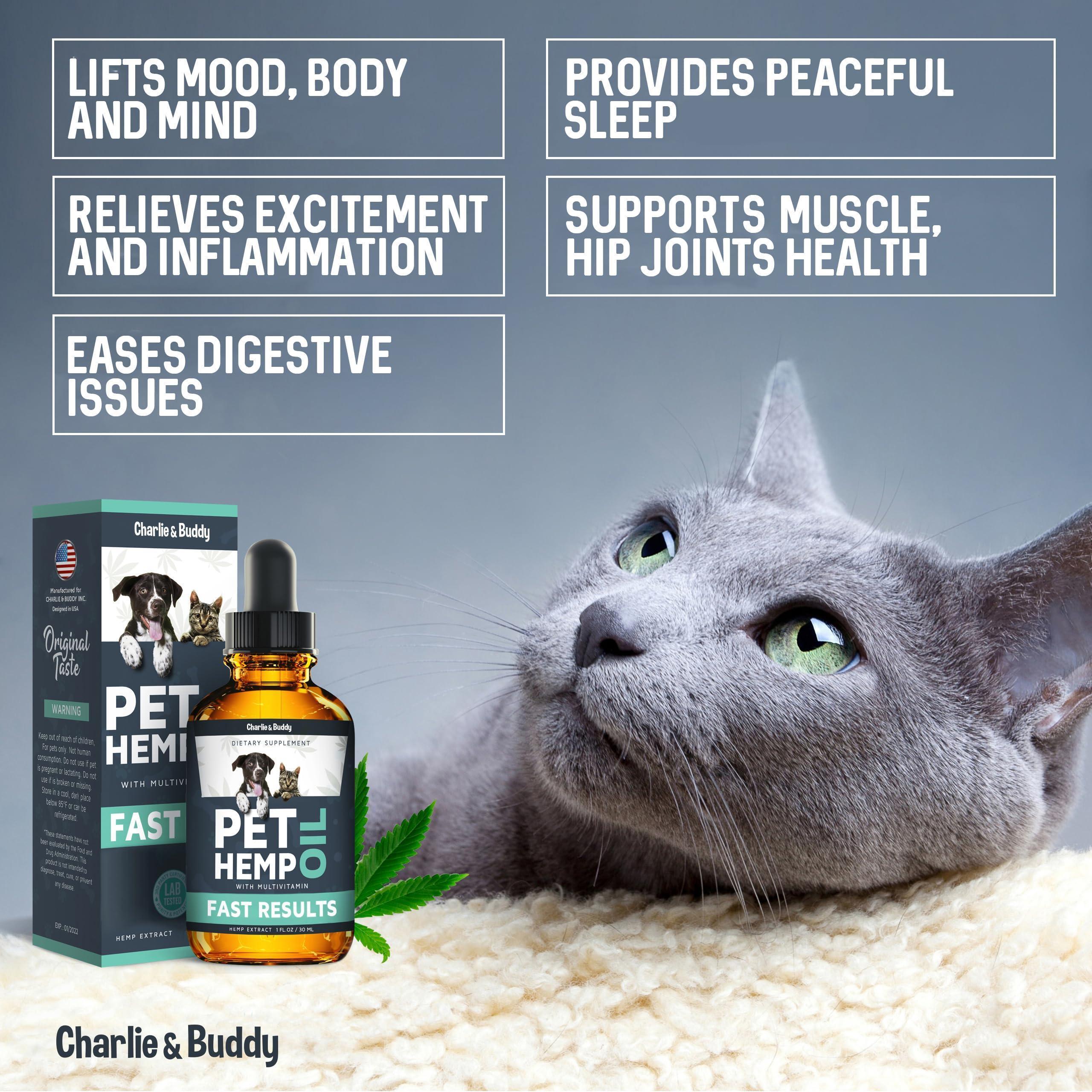 Hemp Oil for Dogs &amp; Cats Anxiety Pain Stress &amp; Sleep Support