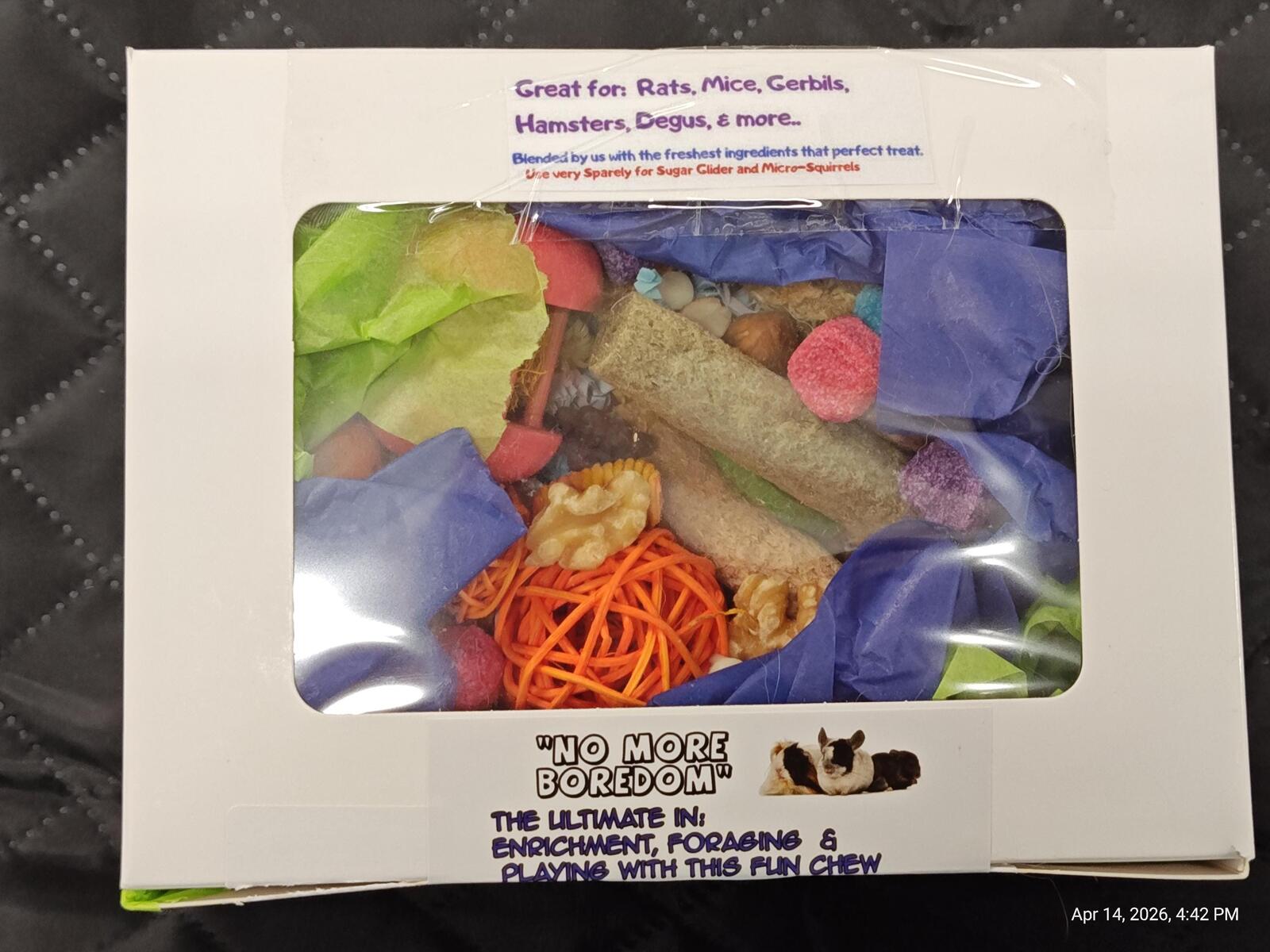 Play &amp; Chew Rodent Fun  "No More Boredom" Box - Rats, Mice, Gerbils, Hamsters...