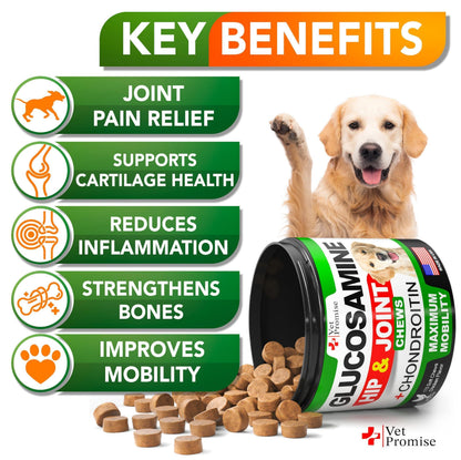 Glucosamine for Dogs 170 Mobility Chews Chondroitin MSM &amp; Hemp