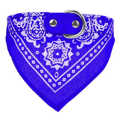 Adjustable Bandana Pet Collar Leather Triangle Scarf