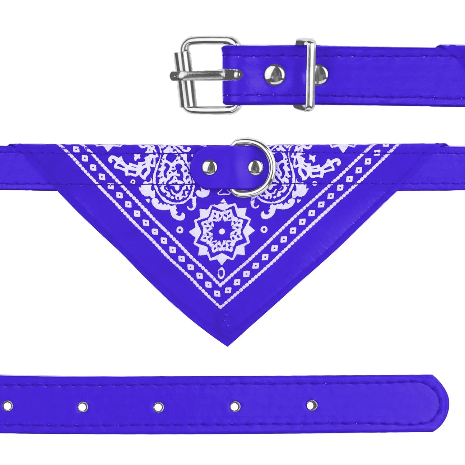 Adjustable Bandana Pet Collar Leather Triangle Scarf