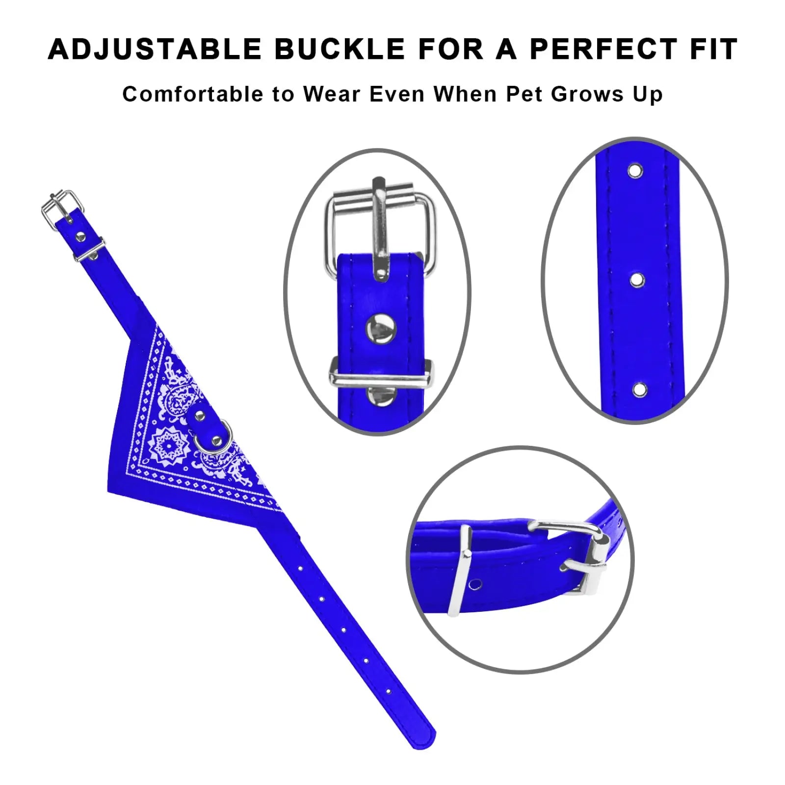 Adjustable Bandana Pet Collar Leather Triangle Scarf