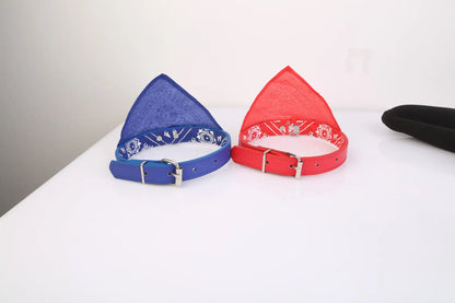 Adjustable Bandana Pet Collar Leather Triangle Scarf