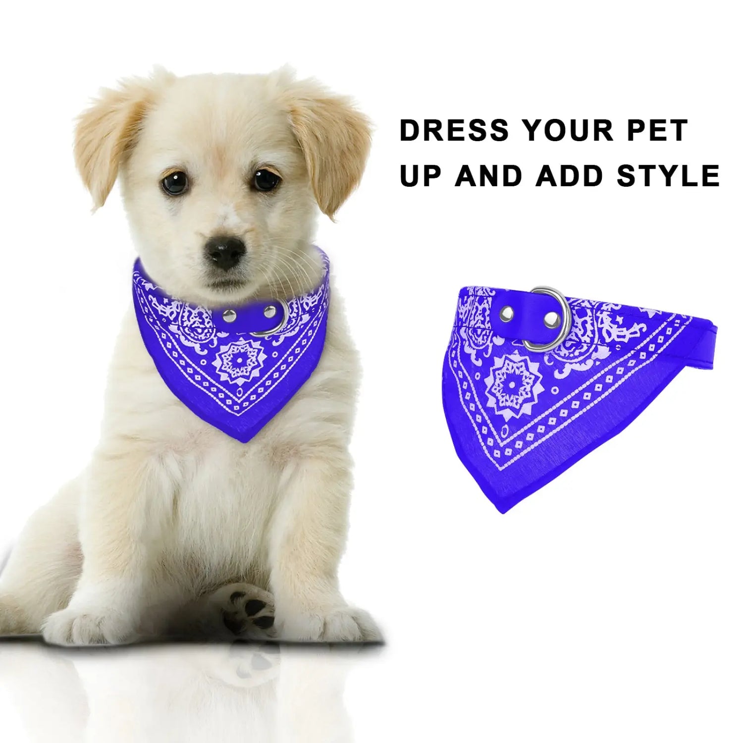 Adjustable Bandana Pet Collar Leather Triangle Scarf
