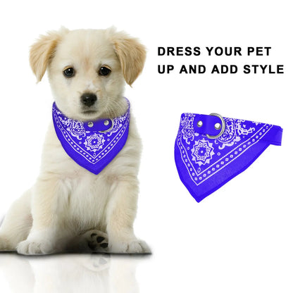Adjustable Bandana Pet Collar Leather Triangle Scarf