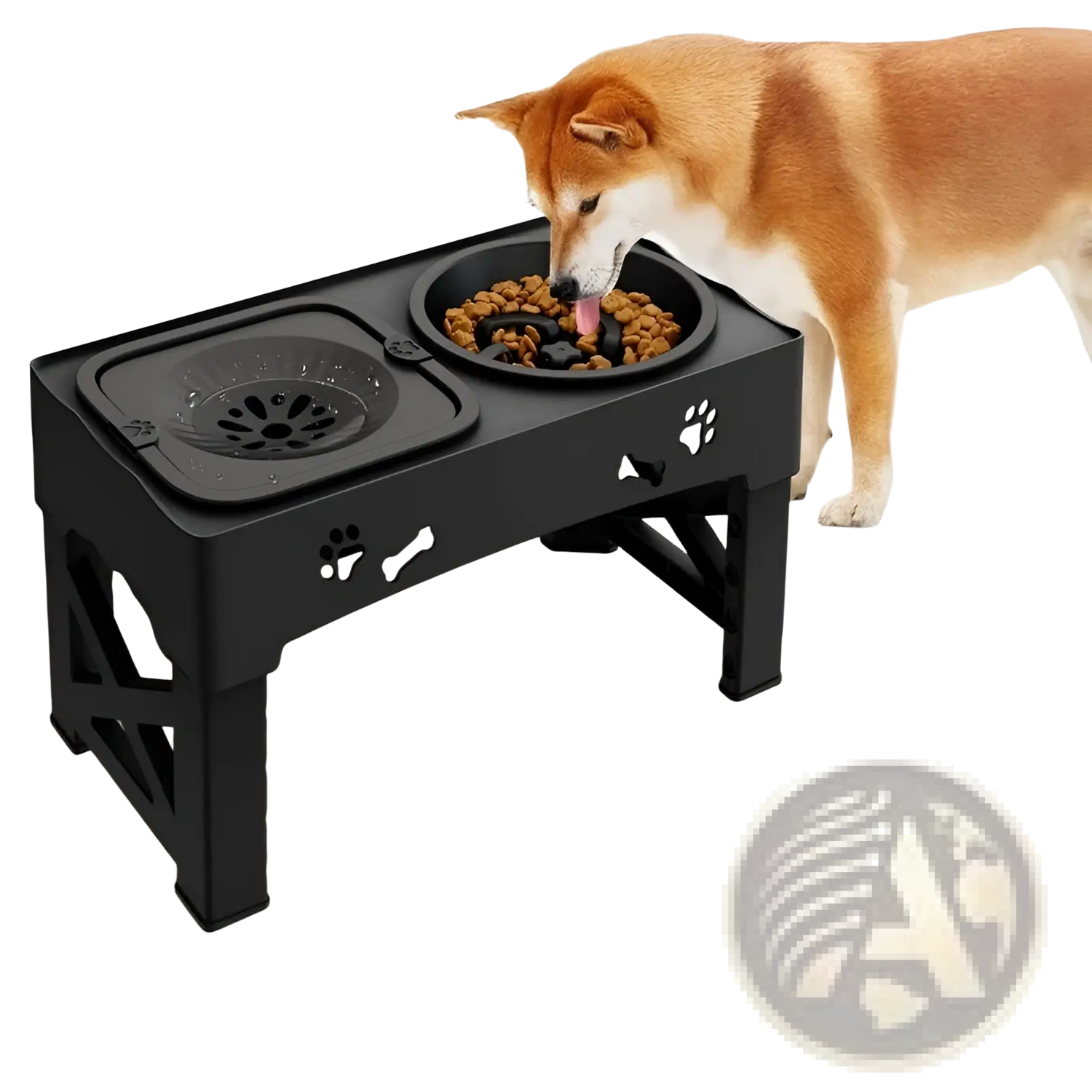 Adjustable Double Stainless Steel Pet Feeder Bowl