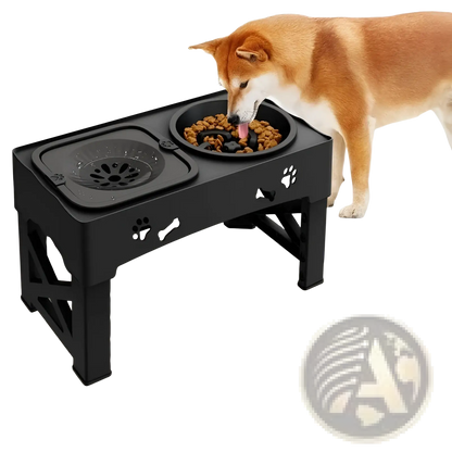 Adjustable Double Stainless Steel Pet Feeder Bowl