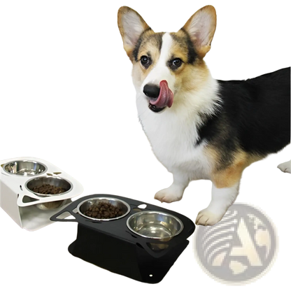Adjustable Elevated Double Stainless Steel Pet Bowl