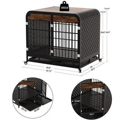 Heavy Duty Dog Crate Furniture Wooden Table 42inch Brown