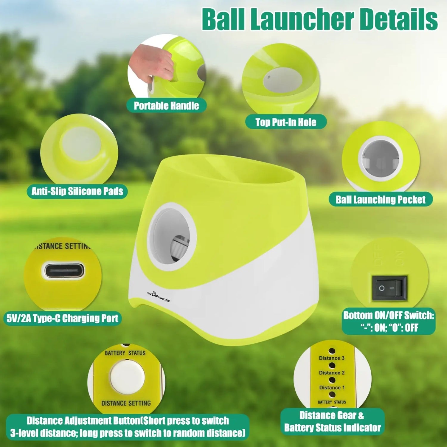 Automatic Dog Ball Launcher with 6 Etpu Balls 2200mah