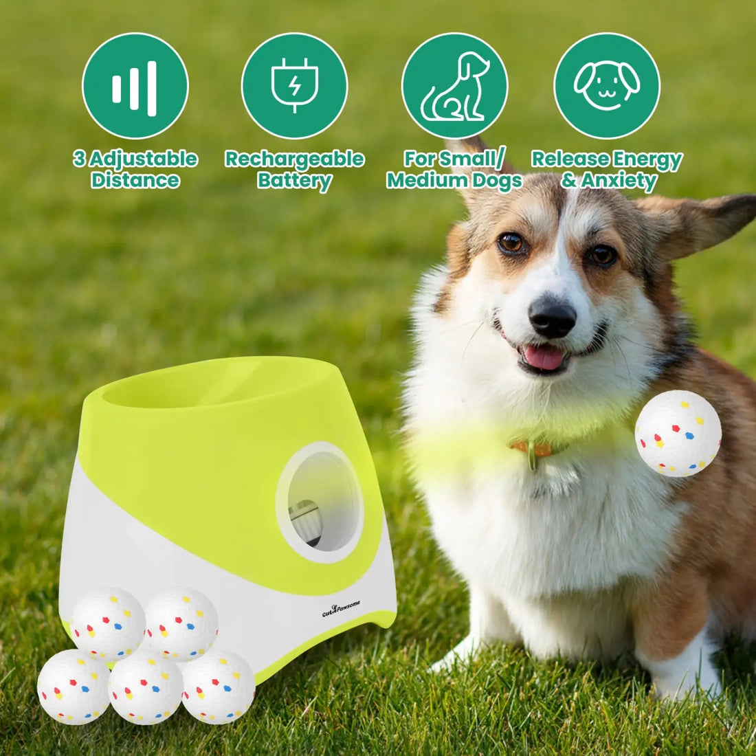 Automatic Dog Ball Launcher with 6 Etpu Balls 2200mah