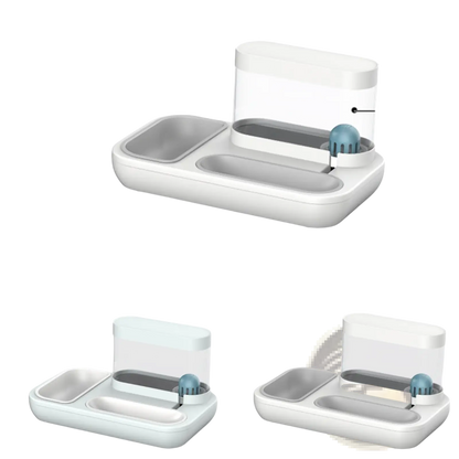 Automatic Pet Feeder and Water Dispenser Double Bowl