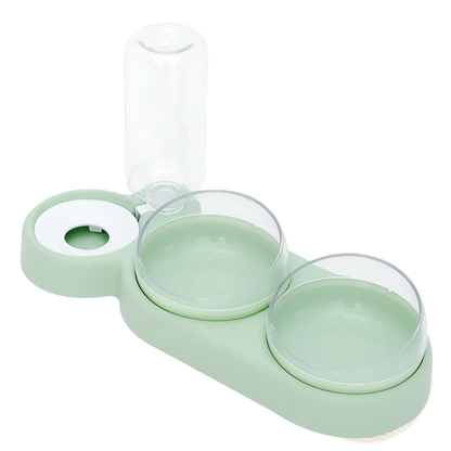 Automatic Pet Feeder and Water Fountain Double Bowl