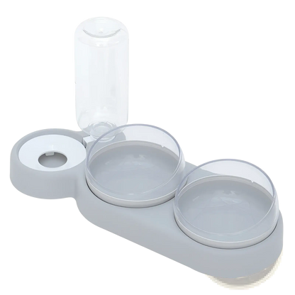 Automatic Pet Feeder and Water Fountain Double Bowl