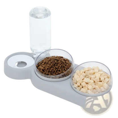Automatic Pet Feeder and Water Fountain Double Bowl