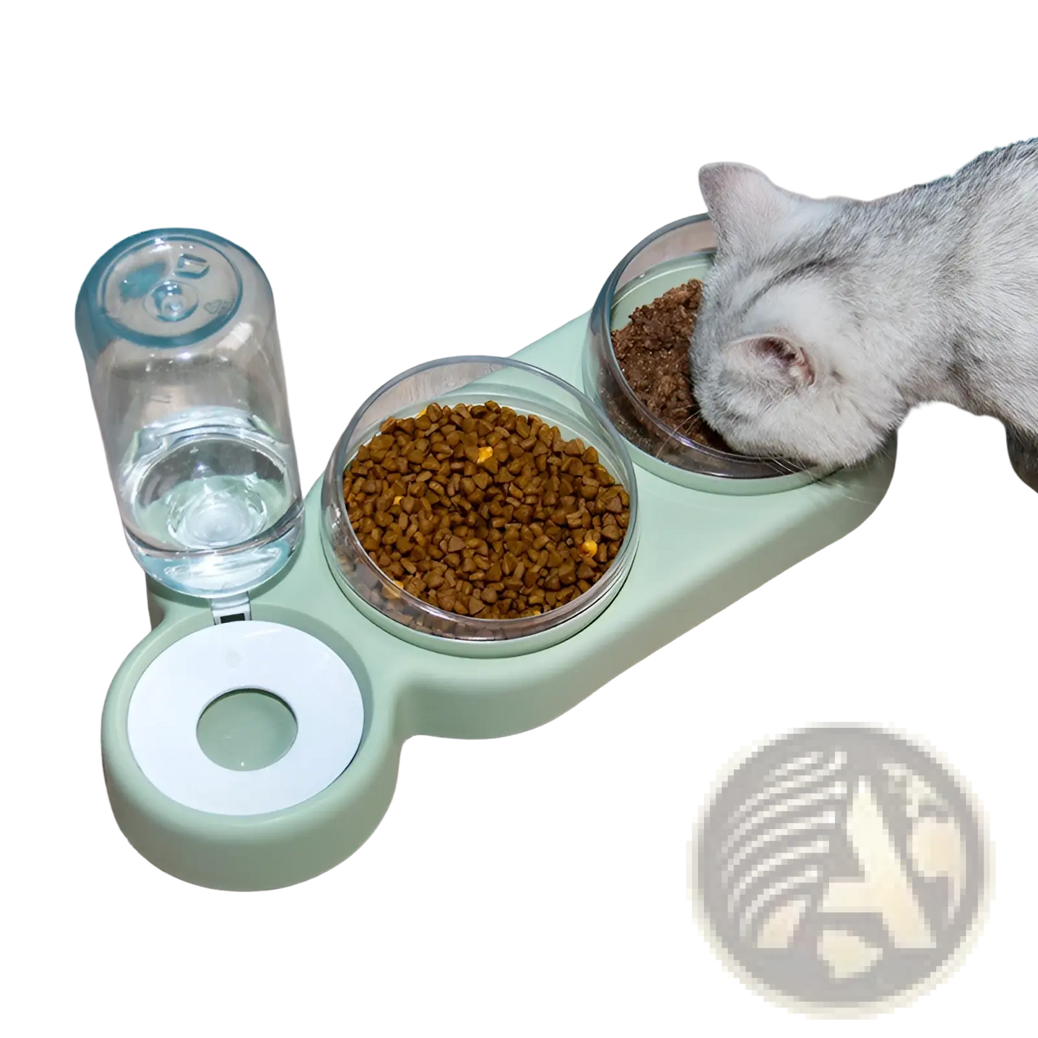 Automatic Pet Feeder and Water Fountain Double Bowl