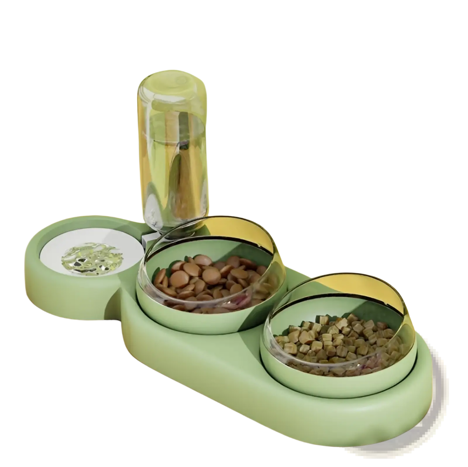 Automatic Pet Feeder and Water Fountain Double Bowl