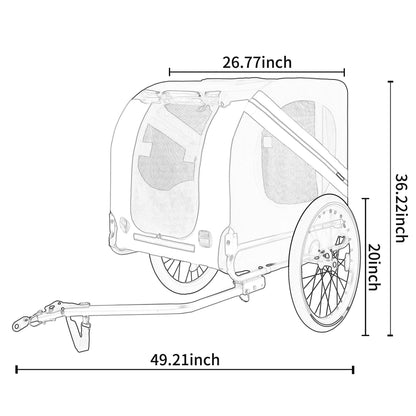 Large Folding Bike Trailer for Dogs – 66LB Capacity All-Terrain Pet Carrier, Durable Steel Frame for Cycling, Jogging, Camping &amp; Outdoor Adventures, Black-Orange