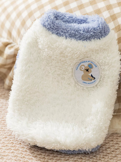 Cozy Plush Pet Sweater with Cute Patch