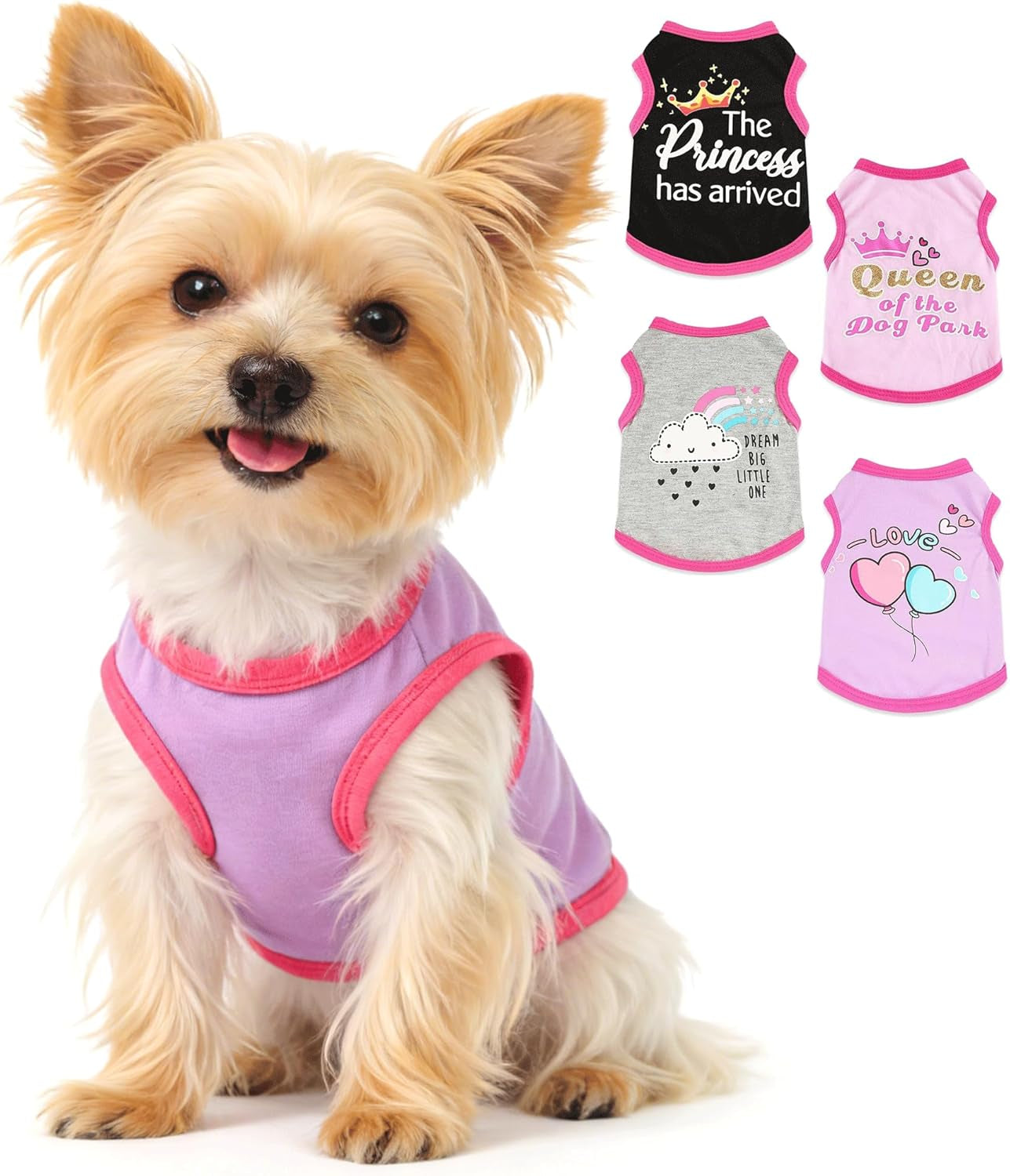 Small Dog Shirts — Cute Puppy Clothes for Chihuahua, Yorkie &amp; Small Breeds | 4-Pack