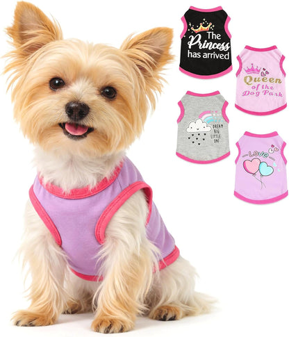 Small Dog Shirts — Cute Puppy Clothes for Chihuahua, Yorkie &amp; Small Breeds | 4-Pack