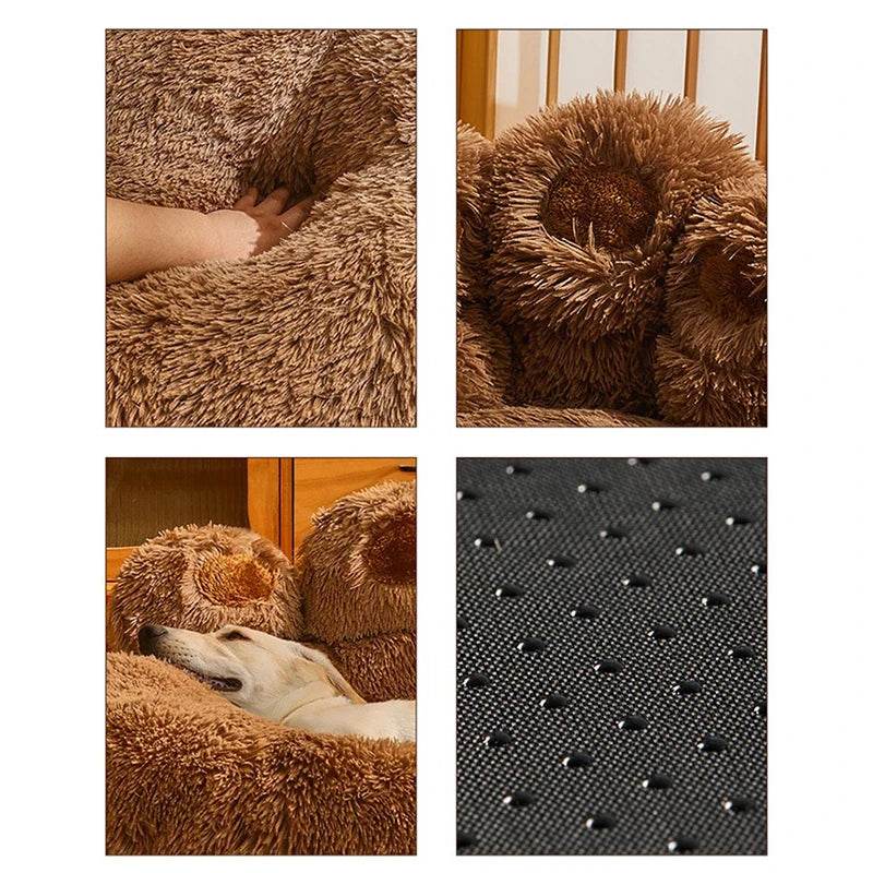 Big Paw Plush Pet Sofa Bed – Washable Dog &amp; Cat Bed with Calming Raised Edges (Small to XL)