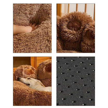 Big Paw Plush Pet Sofa Bed – Washable Dog &amp; Cat Bed with Calming Raised Edges (Small to XL)