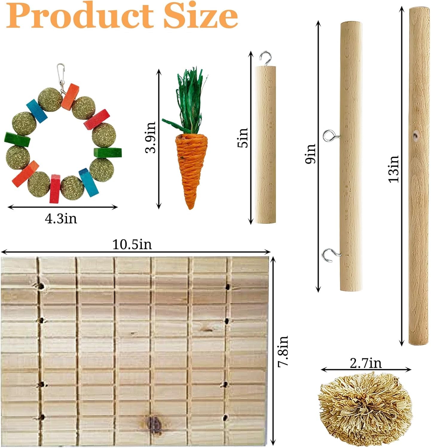 Rabbit Chew Toys Scratch Board Bunny Teeth Grinding Toy Set Small Pet
