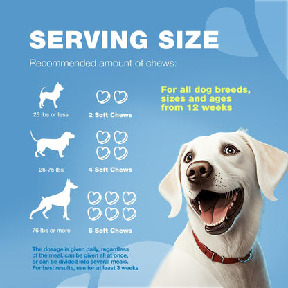 Calming Chews for Dogs Anxiety Relief Melatonin &amp; Valerian Root