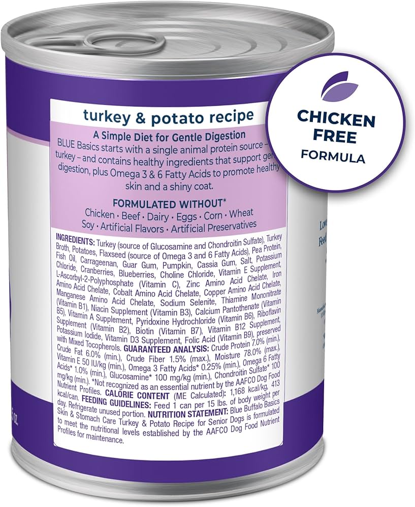 Blue Buffalo Basics Adult Grain-Free Turkey &amp; Potato, Limited Ingredient Diet Wet Dog Food (12.5oz)