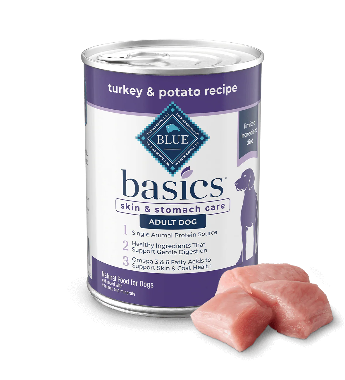 Blue Buffalo Basics Adult Grain-Free Turkey &amp; Potato, Limited Ingredient Diet Wet Dog Food (12.5oz)