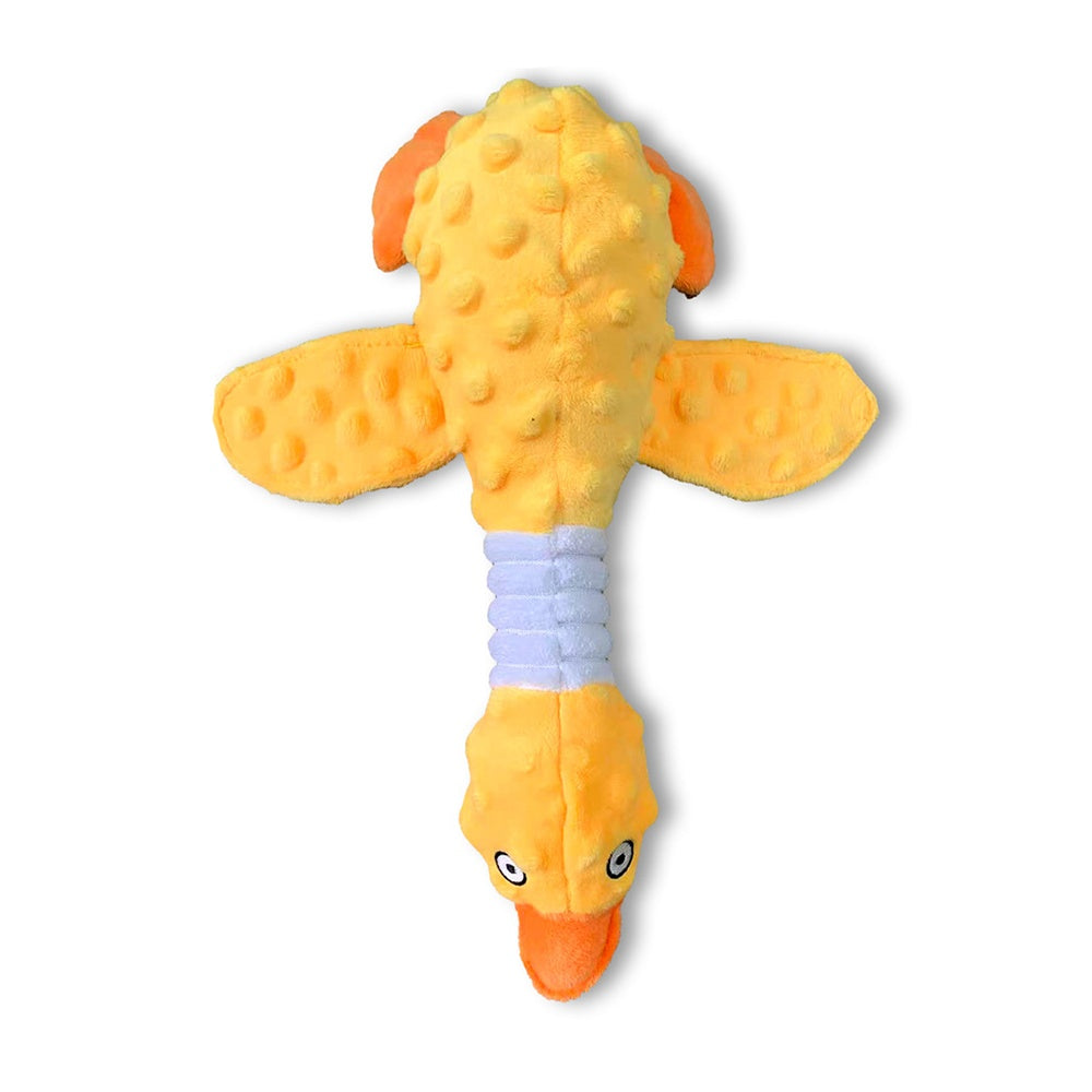 Squeaky Dog Toys For Aggressive Chewers, Durable Stuffed Animal Plush Dog Toy With Soft Fabric For Large, Medium &amp; Small Dogs, Interactive Puppy Chew Toy For Teething, Crinkle Duck Dog Toy - Pink