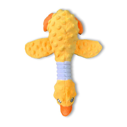 Squeaky Dog Toys For Aggressive Chewers, Durable Stuffed Animal Plush Dog Toy With Soft Fabric For Large, Medium &amp; Small Dogs, Interactive Puppy Chew Toy For Teething, Crinkle Duck Dog Toy - Pink