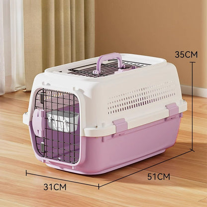 Sided Pet Carrier For Small Dogs &amp; Cats, Airline Approved Travel Crate With Enhanced Security Latches, Front &amp; Top Load Wire Door, Food Bowl For Traveling, Hiking, Camping