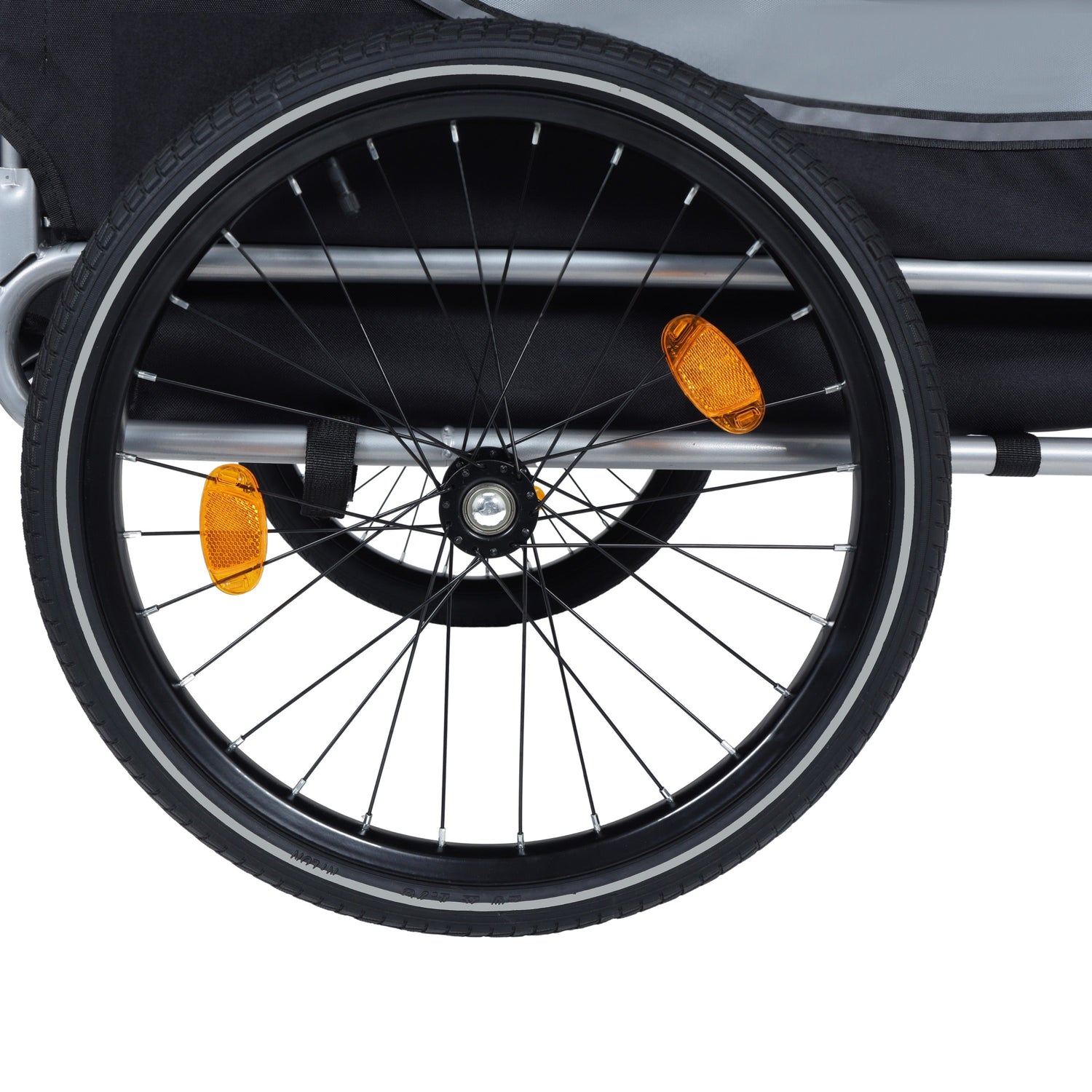 Large Folding Bike Trailer for Dogs – 66LB Capacity All-Terrain Pet Carrier, Durable Steel Frame for Cycling, Jogging, Camping &amp; Outdoor Adventures, Black- Gray