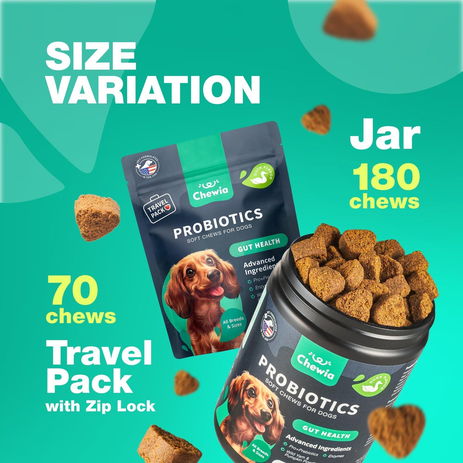 Probiotics for Dogs Digestive Enzymes Gut Health Pumpkin &amp; Yeast Powder