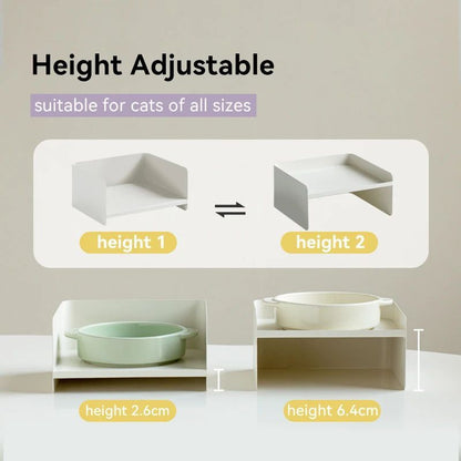 The Pet Bowl Is Made Of Metal, With A Ceramic Base And High Legs To Protect The Cat&