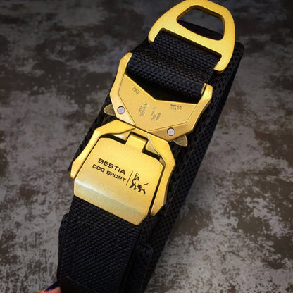 BESTIA DOG SPORT FAST RELEASE COLLAR BLACK &amp; GOLD